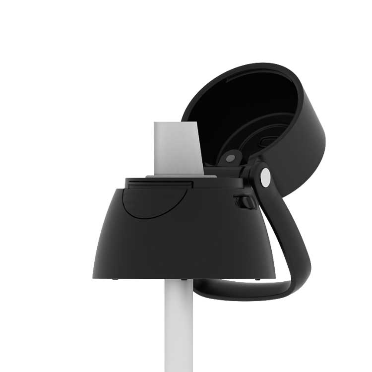 VersaLid with straw spout shown with feature callouts.